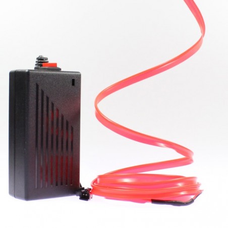 2m roter Leuchtfaden mit 220V Stromversorgung + Blinklicht