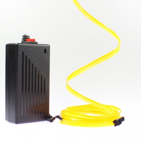2m gelber Leuchtfaden mit 220V-Stromversorgung + Blinklicht