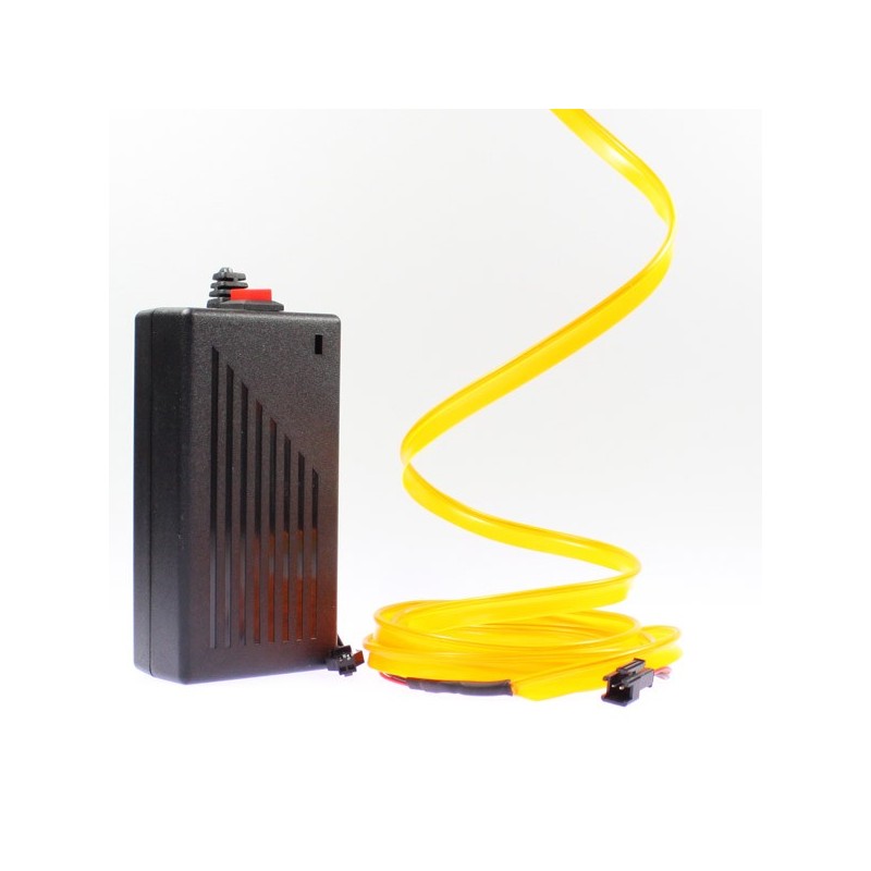 Cable luminoso collar naranja 2m con transformador 220V + intermitente