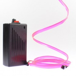 2m rosafarbener Leuchtfaden mit 220V Stromversorgung + Blinklicht