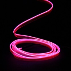 2m rosafarbener Leuchtfaden mit 220V Stromversorgung + Blinklicht