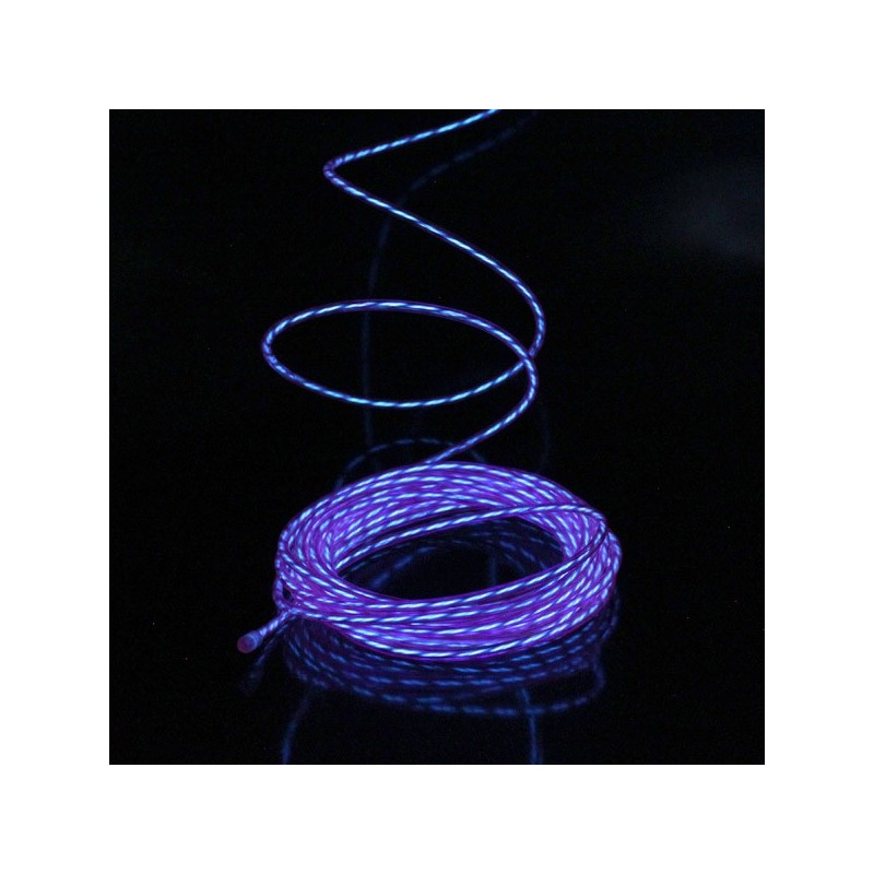 Kit cable luminoso animado púrpura 2m pilas