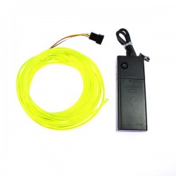 Leuchtfaden Batterien limonengrün