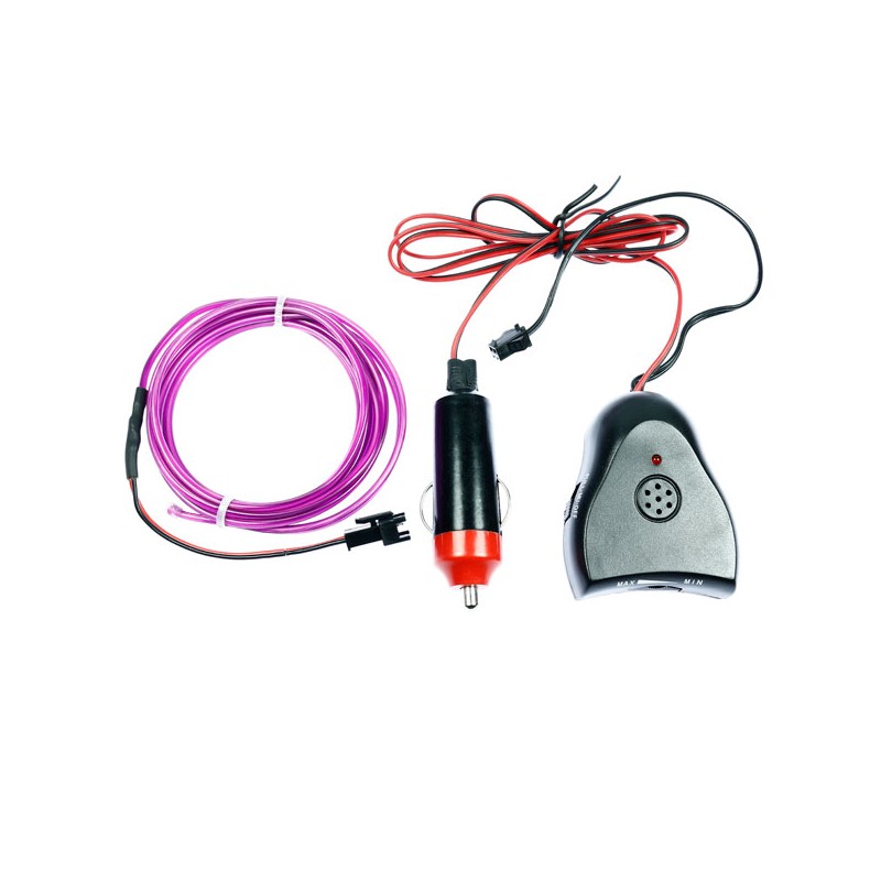 Bendable el wire violet tuning auto + sound sensor