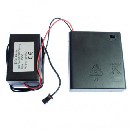 Inverter 6V battery - 10m of sewable el wire