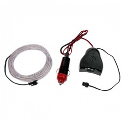 Neon flexibler Autotuning-Schlauch weiß + Soundsensor - 2m