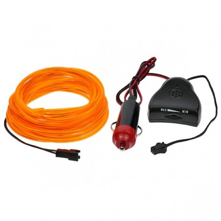 Neon flexible tuning car orange + sound sensor - 5m - diam. 3mm