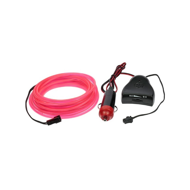 Neon Schlauch Autotuning rosa + Tonsensor - 5m - Durchm. 3mm