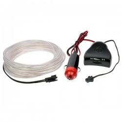 Neon flexible tuning auto blanc + capteur de son - 5m - diam. 3mm
