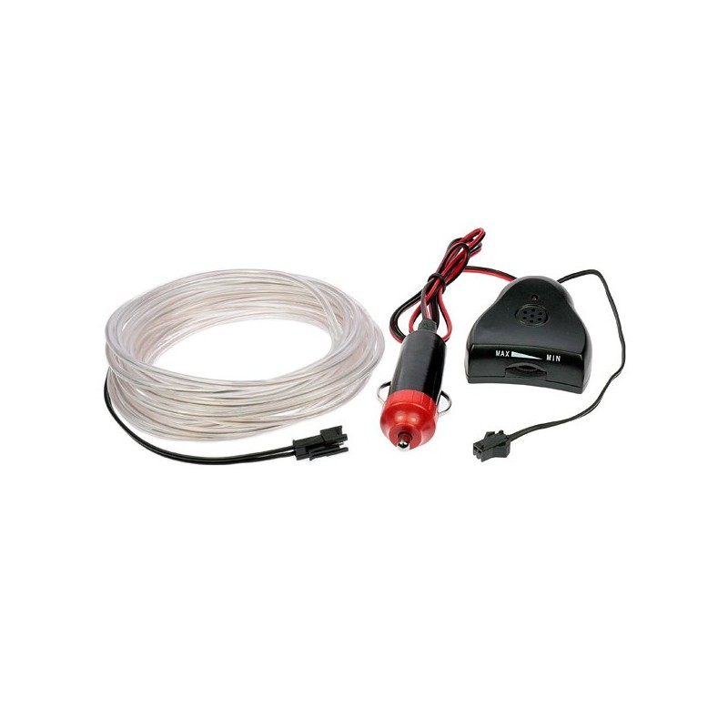 Neon flexible tuning car white + sound sensor - 5m - diam. 3mm