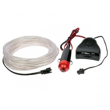 Neon flexible tuning auto blanc + capteur de son - 5m - diam. 3mm