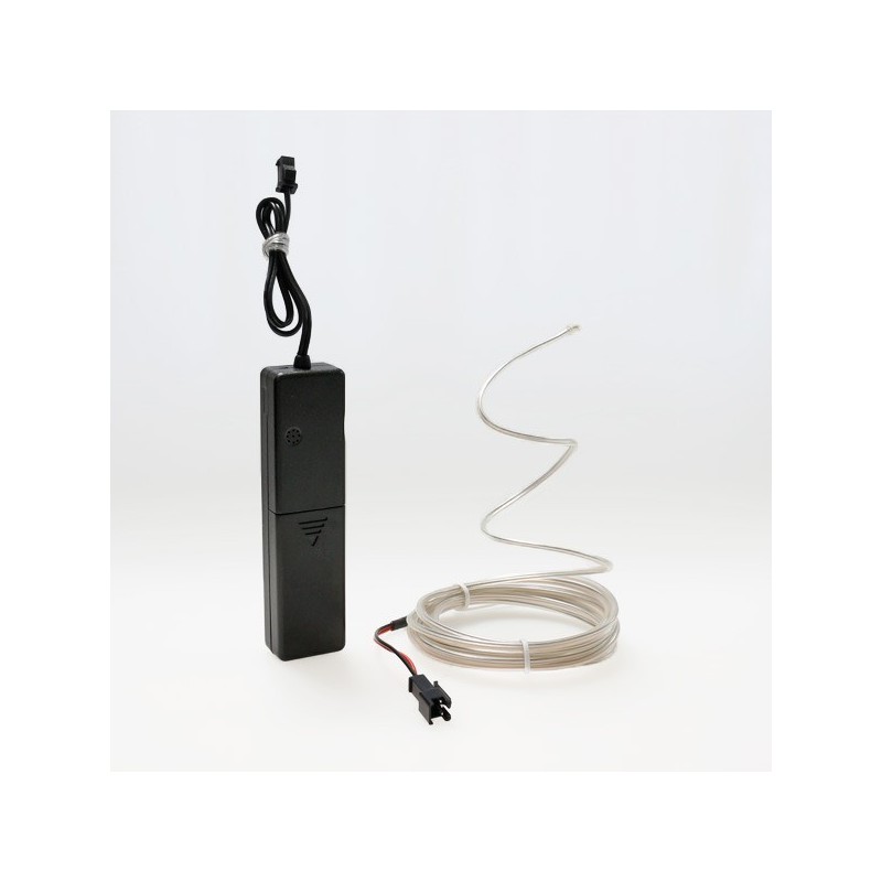 Cable luminoso moldeable 2 m blanco a pilas con sensor de sonido