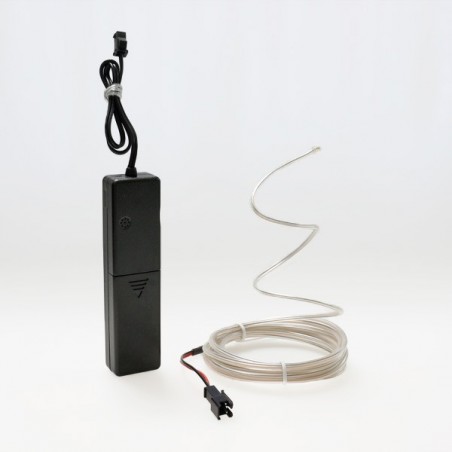 Bendable el wire 2m white battery-operated with sound sensor