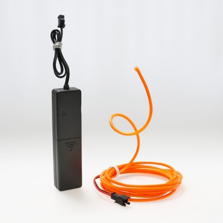 Bendable el wire 2m battery-operated orange with sound sensor