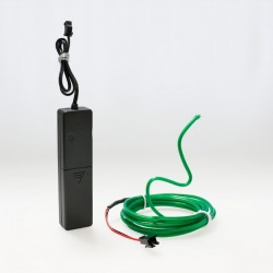 Cable luminoso moldeable 2 m verde a pilas con sensor de sonido