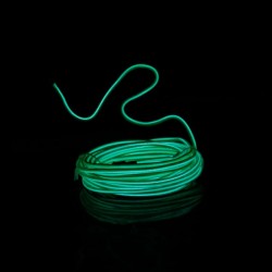 Cable luminoso moldeable 2 m verde a pilas con sensor de sonido