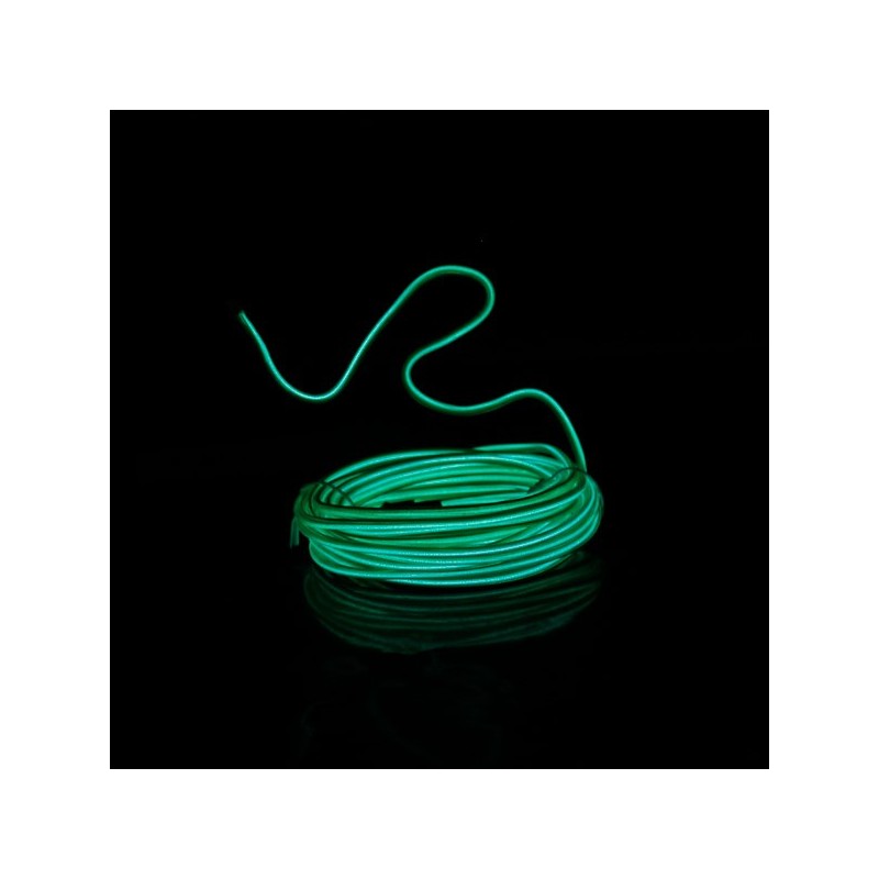 Cable luminoso moldeable 5 m verde a pilas con sensor de sonido