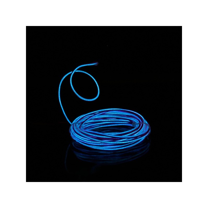 Bendable el wire 5m violet battery-operated with sound sensor