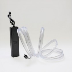 Weißes Neonlicht mit 2 m langem Halsband, batteriebetrieben, mit Tonsensor