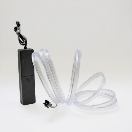 Cable luminoso bisel blanco a pilas de 2 m con sensor de sonido