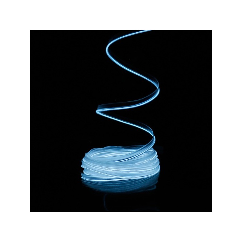 Weißes Neonlicht mit 2 m langem Halsband, batteriebetrieben, mit Tonsensor