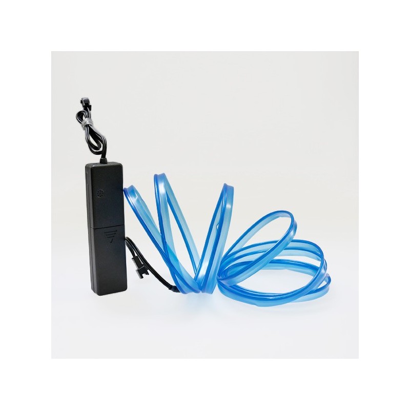 Cable luminoso bisel azul a pilas de 2 m con sensor de sonido