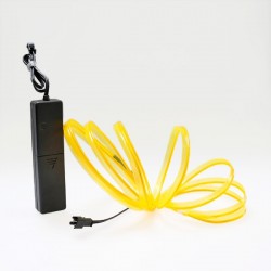 Cable luminoso bisel amarillo a pilas de 2 m con sensor de sonido