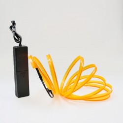 Orange leuchtende Neonröhre mit 2 m langem Halsband, batteriebetrieben, mit Tonsensor