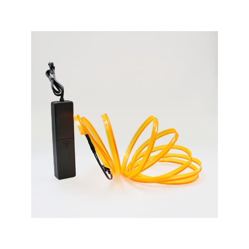 Orange leuchtende Neonröhre mit 2 m langem Halsband, batteriebetrieben, mit Tonsensor
