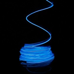 Blaues Neonkabel 5m mit Batteriegehäuse und Tonabnehmer