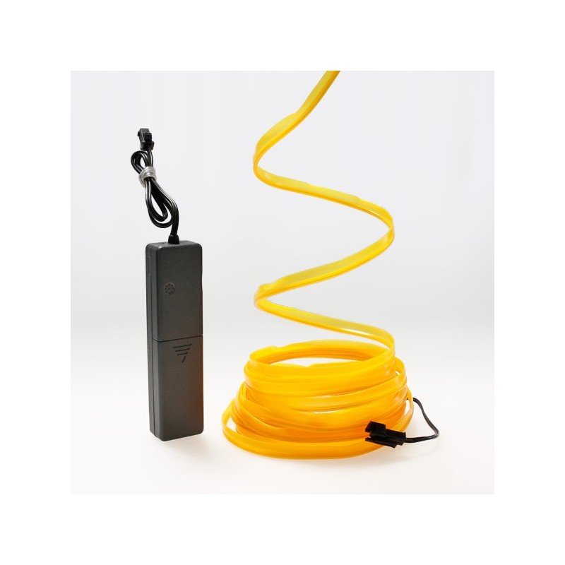 Wire sewable el wire yellow 5m with sound sensor battery box