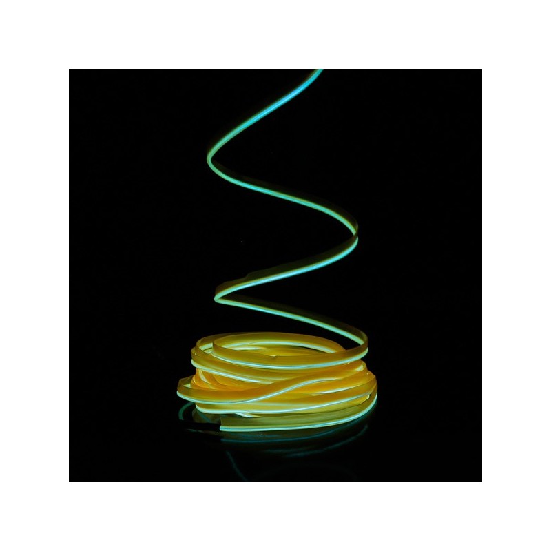 Wire sewable el wire yellow 5m with sound sensor battery box