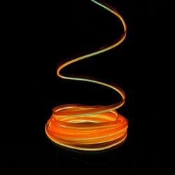 5m orangefarbenes Neonkabel mit Batteriegehäuse und Tonabnehmer