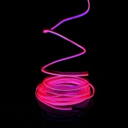 5 m rosafarbenes Neonkabel mit Batteriegehäuse und Tonabnehmer