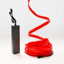 Cable cable luminoso para ropa rojo 5m con sensor de sonido caja de batería