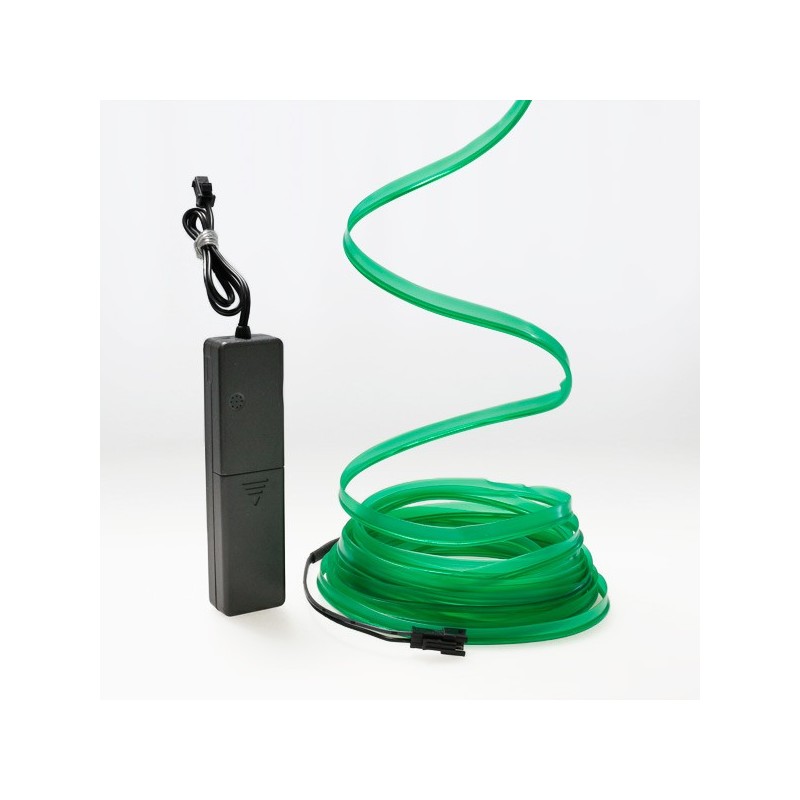 5m grünes Neonkabel mit Batteriegehäuse und Tonabnehmer