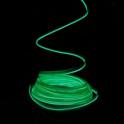 Cable cable luminoso para ropa verde 5m con caja de batería del sensor de sonido