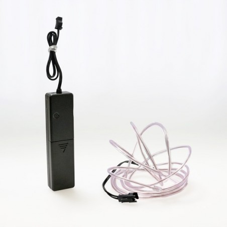 Cable luminoso blanco 2m con caja de pilas sensor de sonido