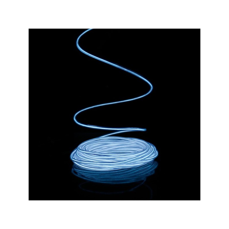 Cable luminoso blanco 2m con caja de pilas sensor de sonido