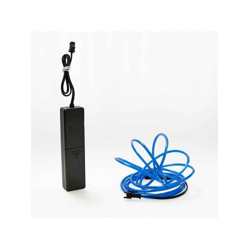 Blaues Lichtkabel 2m mit Batteriegehäuse Tonsensor