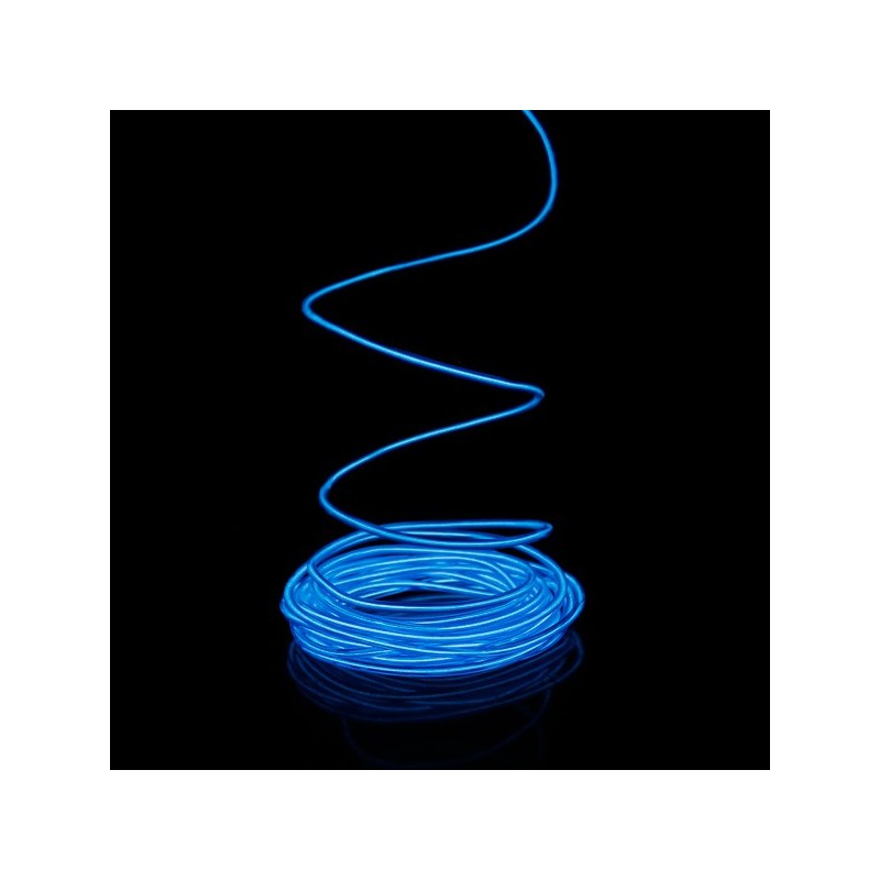 Fil lumineux bleu 2m avec boîtier piles capteur de son