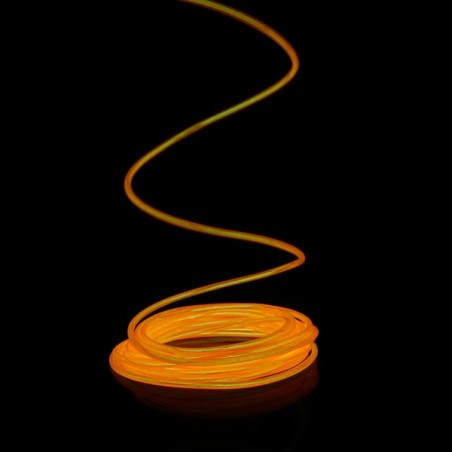 Cable luminoso naranja 2m con caja de pilas sensor de sonido