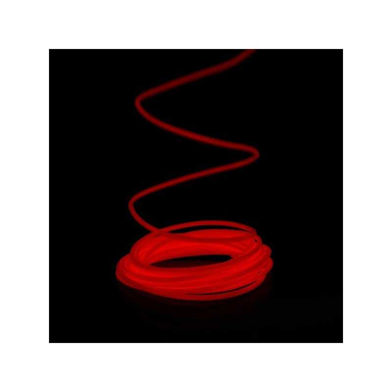 Cable luminoso rojo 2m con caja de pilas sensor de sonido