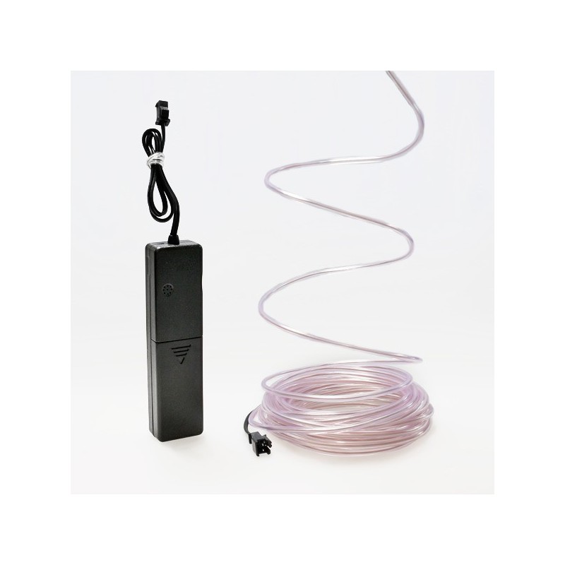 Cable luminoso blanco 5m con pilas transformador sensor de sonido