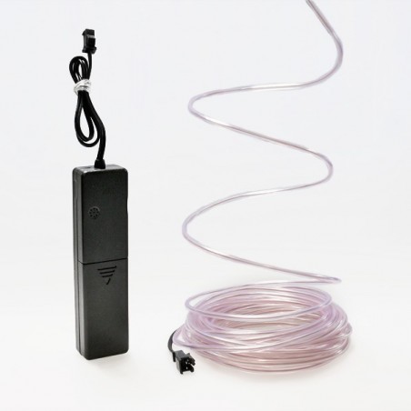 Cable luminoso blanco 5m con pilas transformador sensor de sonido
