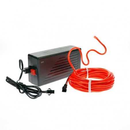 Cable luminoso flex rojo de 5 m para decoración del hogar con transformador 220V + intermitente