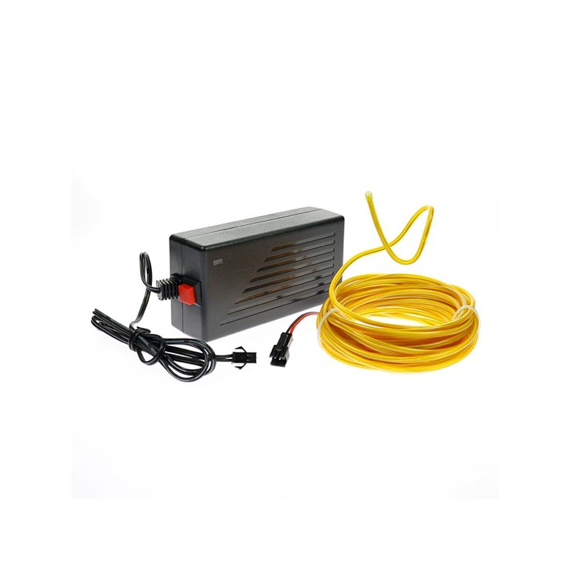 El wire 5m yellow flex home decor with inverter 220V + flashing