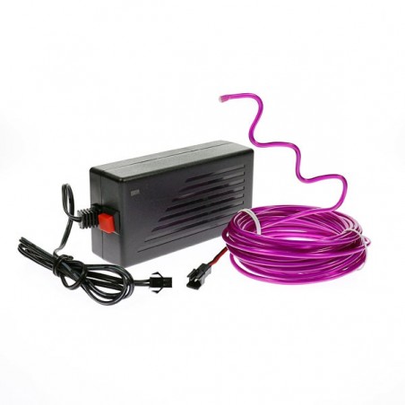 Neonröhre für Hausdekoration, flexibel, violett, 5m, mit 220V-Anschluss + Blinklicht