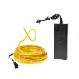 Cable luminoso flexiforme de ocio creativo amarillo a pilas de 5 m