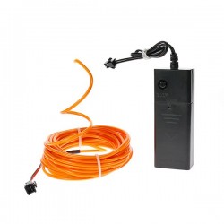 5 m lange, orangefarbene, batteriebetriebene Neonröhre für kreative Hobbys